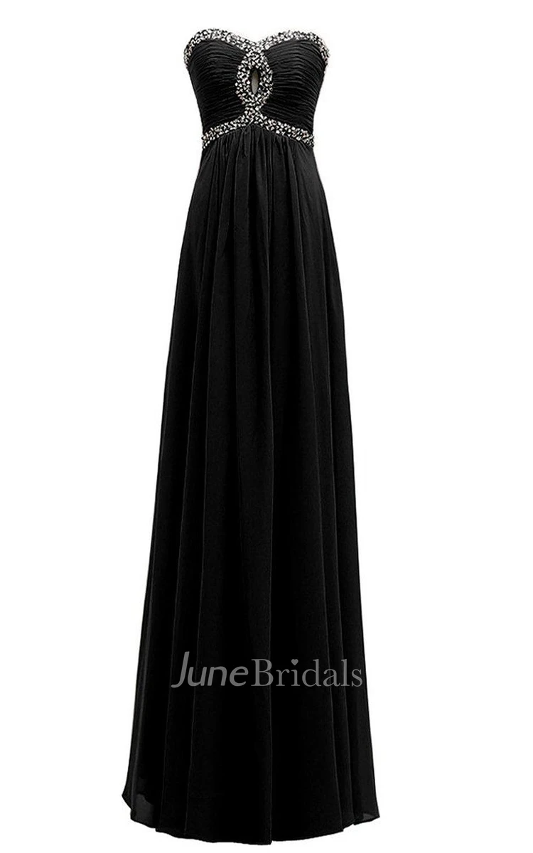 Sweetheart A-line Chiffon Gown With Sequins