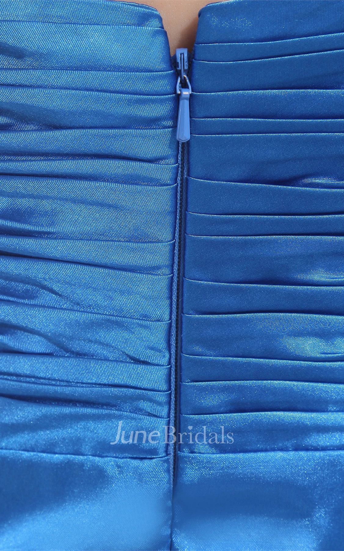 Spaghetti-Straps Strapless Front-Split Satin Dress with Beadings Zipper Back