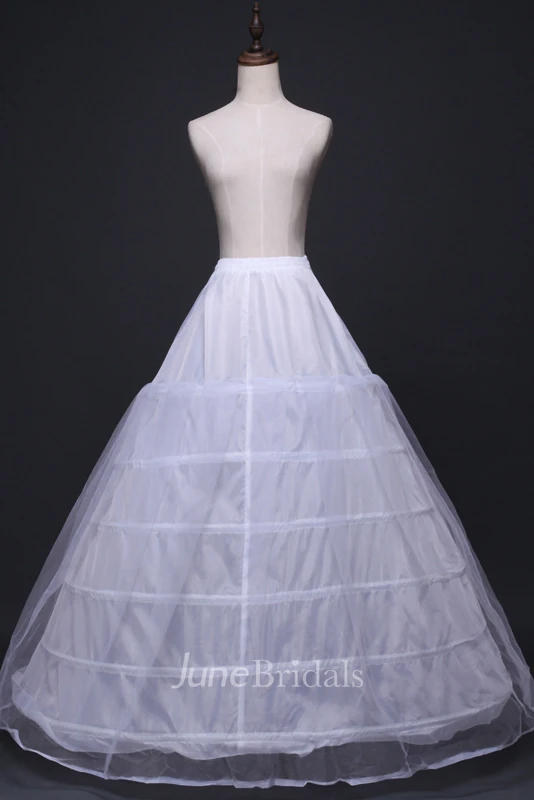 New Skirt Petticoat with Elastic Waist 6 Steel Ring Plus Mesh Wedding Skirt