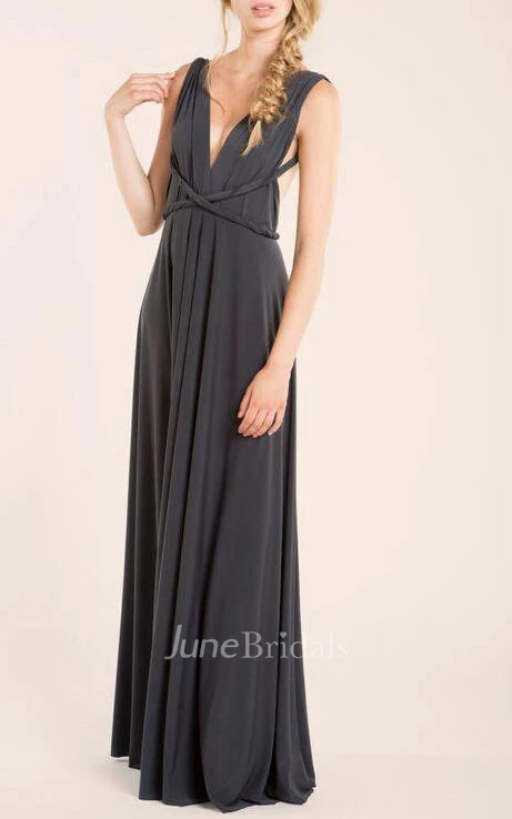 Maxi Sleeveless Sleeve Jersey&Satin Dress