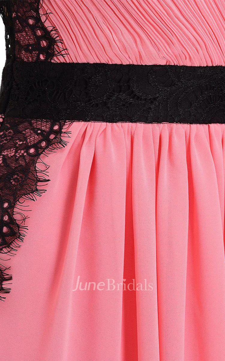 Sexy V-neck Sheath Long Chiffon Dress With Illusion Back