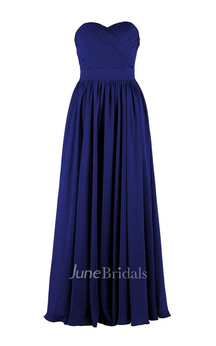 Elegant Sweetheart Criss-cross A-line Dress With Zipper Back