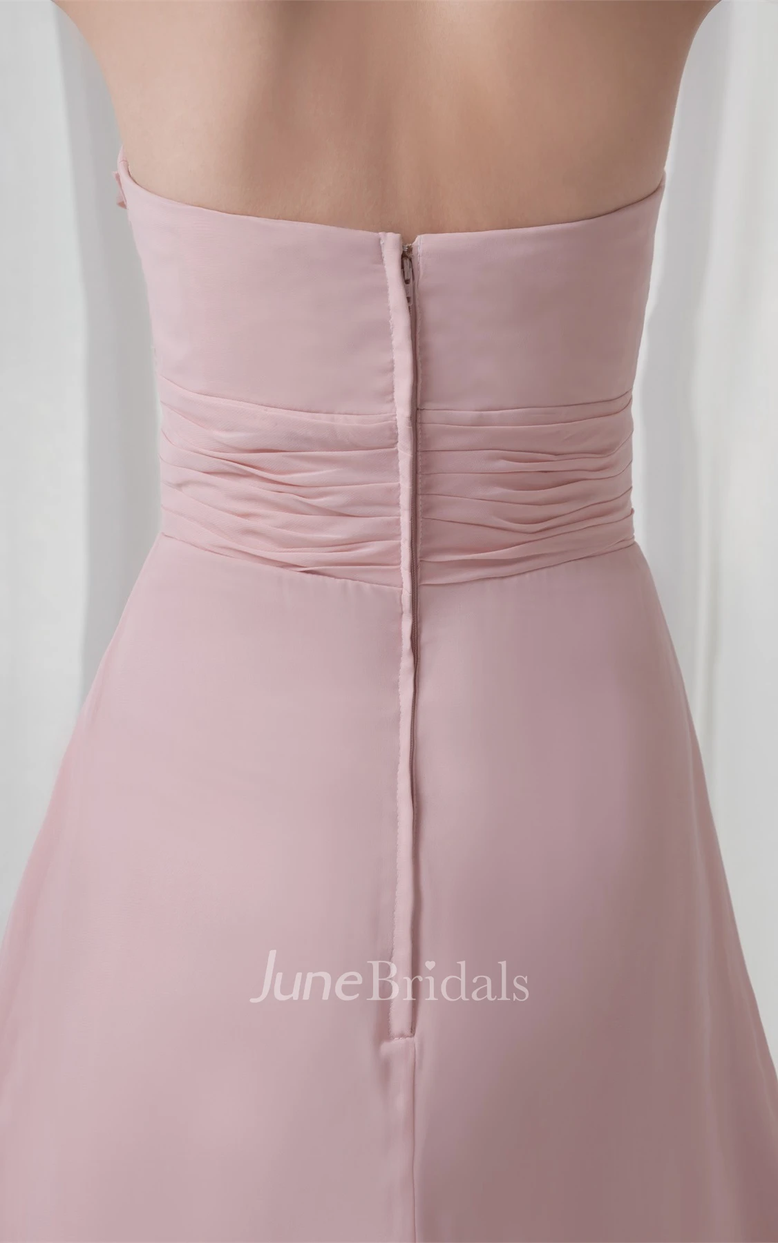 Chiffon Floor-Length Pleated Dress with Halter