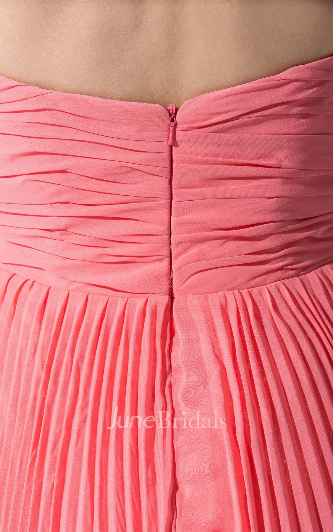 Lovely Sweetheart Knee-Length Beaded Gown with Ruching and Pleats