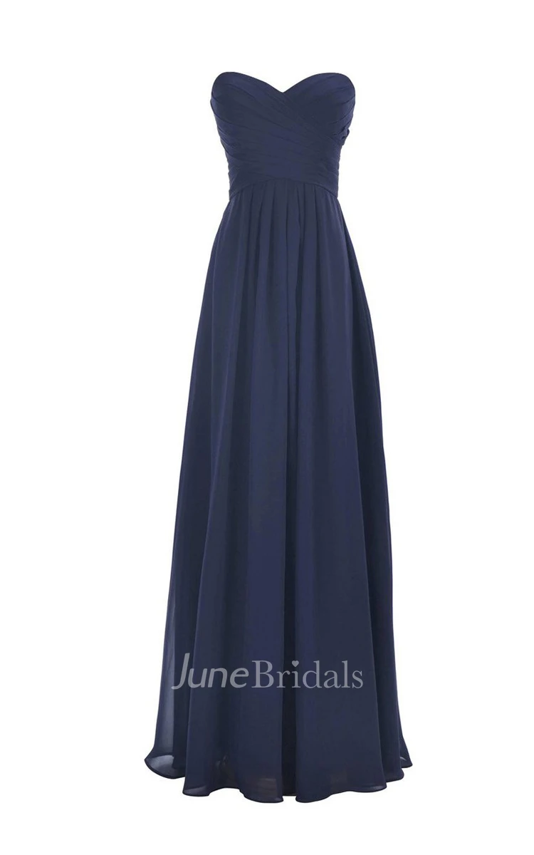 Strapless Ruched A-line Gown With Lace-up Back
