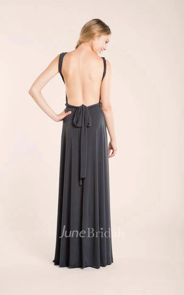 Maxi Sleeveless Sleeve Jersey&Satin Dress