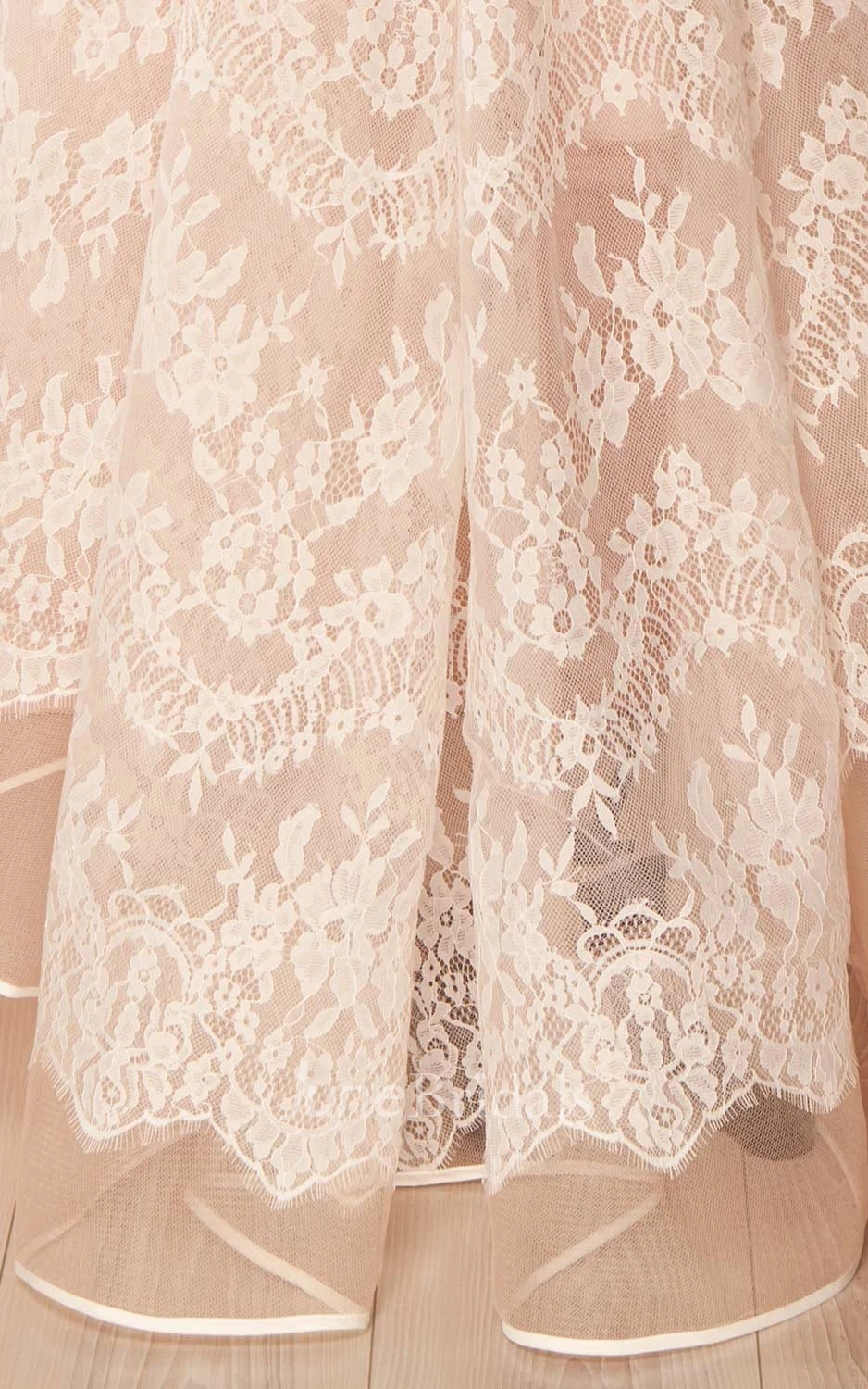 Casual A Line Lace Spaghetti V-neck Sleeveless Evening Dress with Flowers