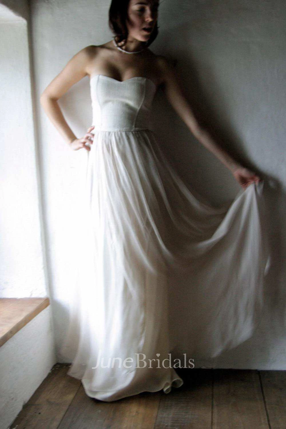 Strapless Pick Up Floor-Length Dress With Corset Back