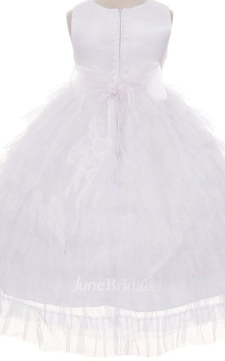 Sleeveless A-line Tiered Dress With Beadings and Sequins