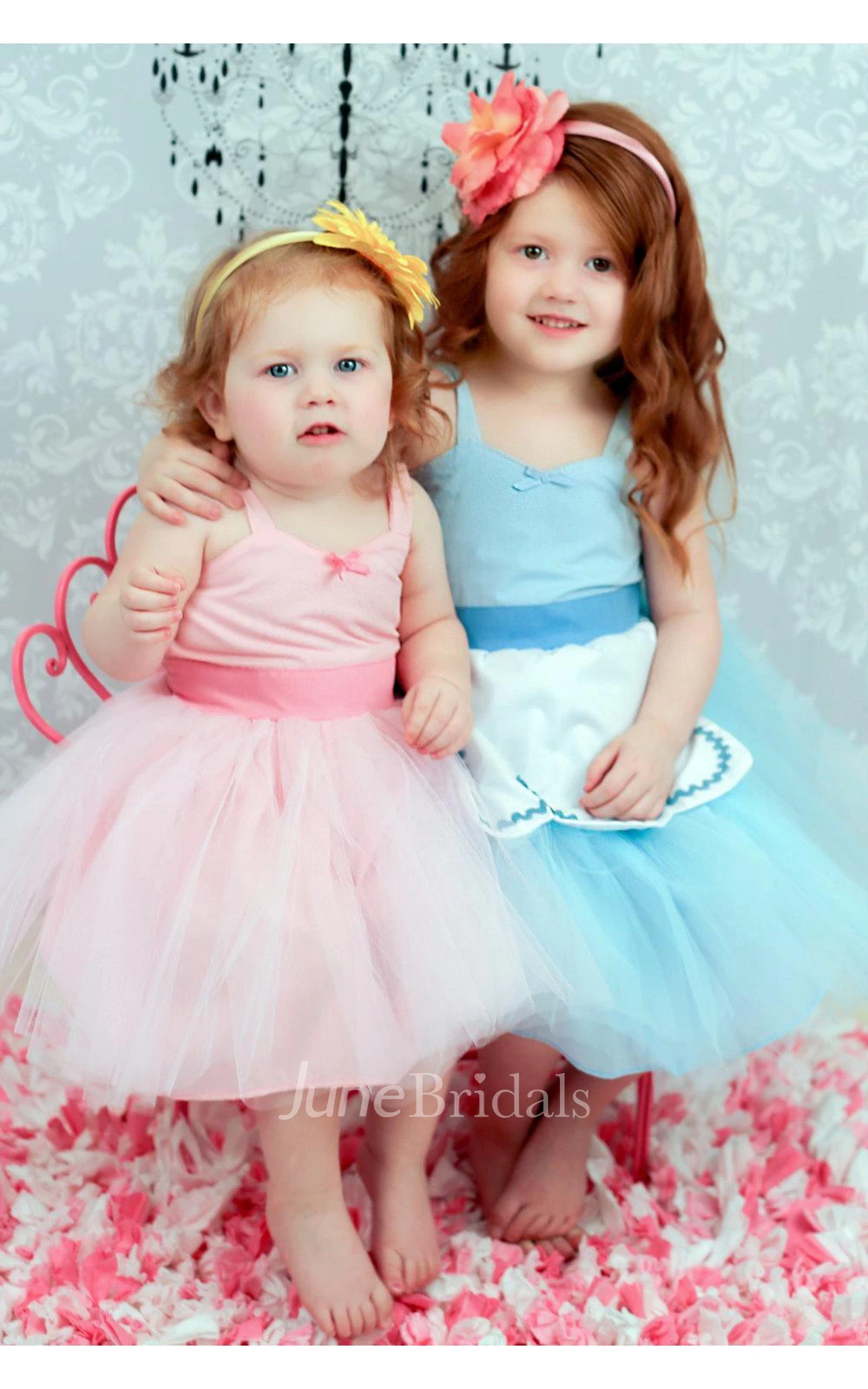 Cute Sleeveless Over Tulle Skirt Dress With Jersey Bodice and Belt