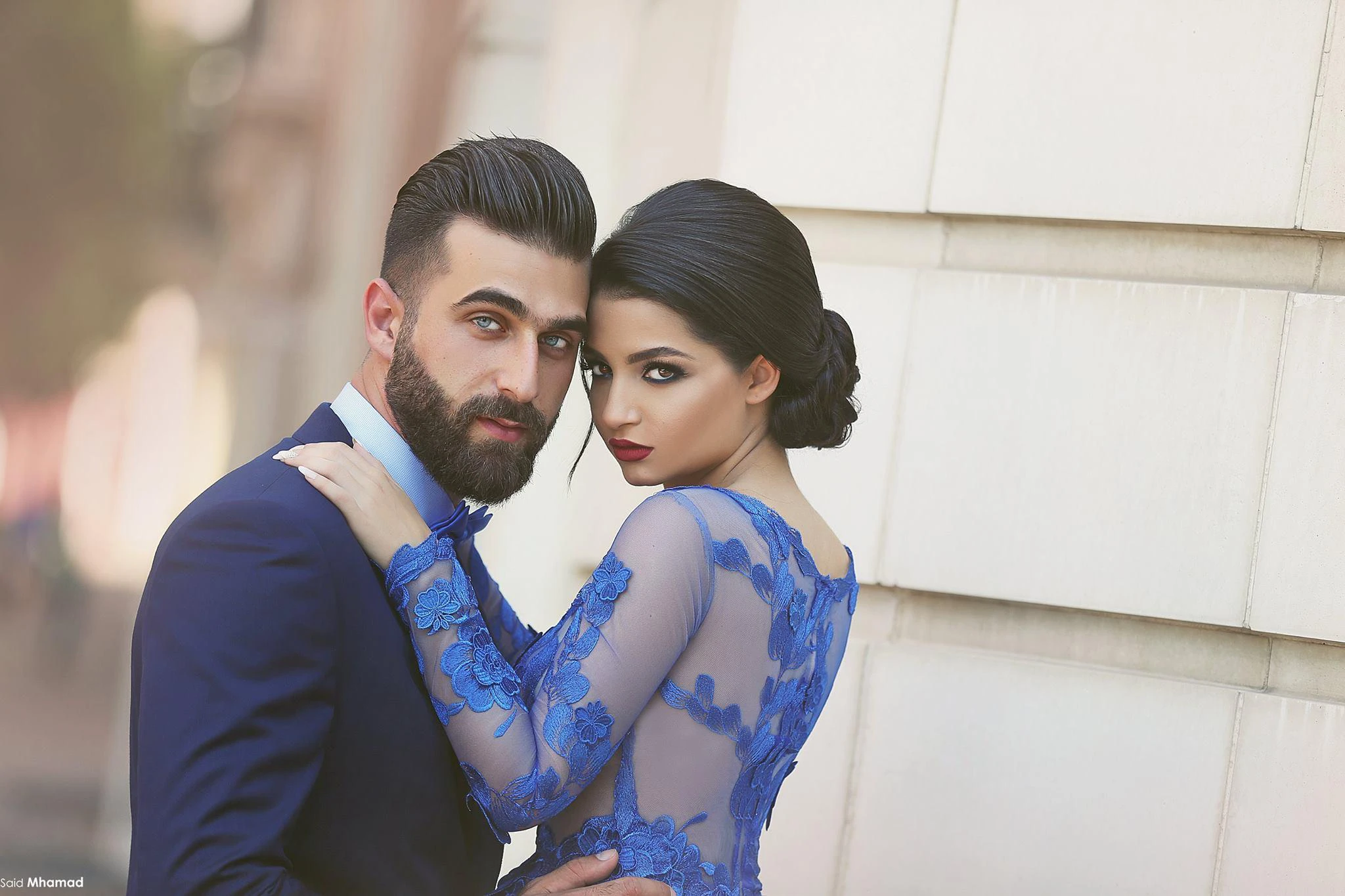 Delicate Ruyal Blue Appliques Prom Dress Long Sleeve