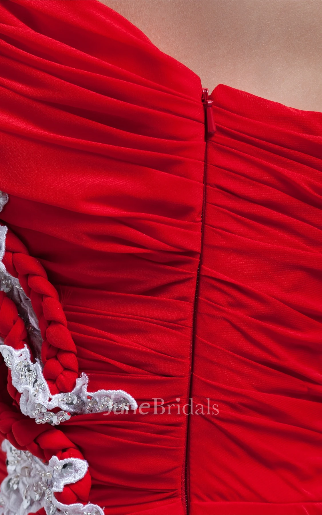 Sweetheart Criss-Cross Floor-Length Dress with Pleated and Appliques