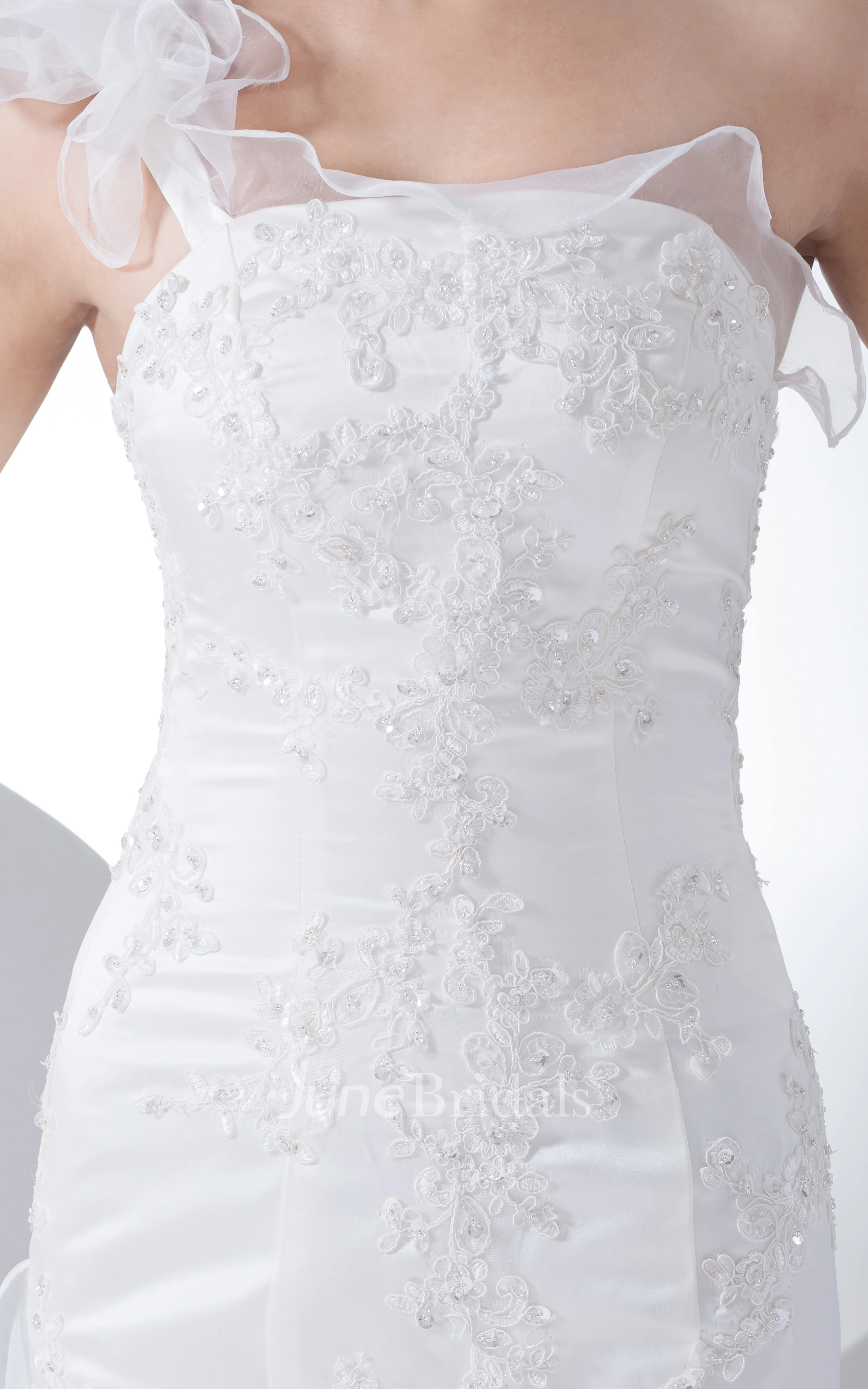 Noble Sleeveless Mermaid Dress With Ruffles and Appliques