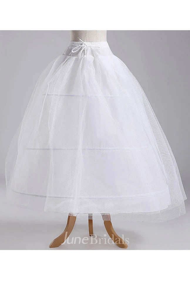 3 Rims 2 Layers Of Tulle Elastic Waist Petticoat with Straps
