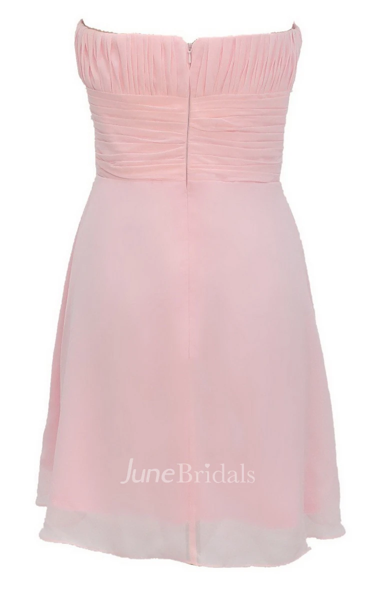 One-shoulder Sweetheart Short Dress With Floral Band