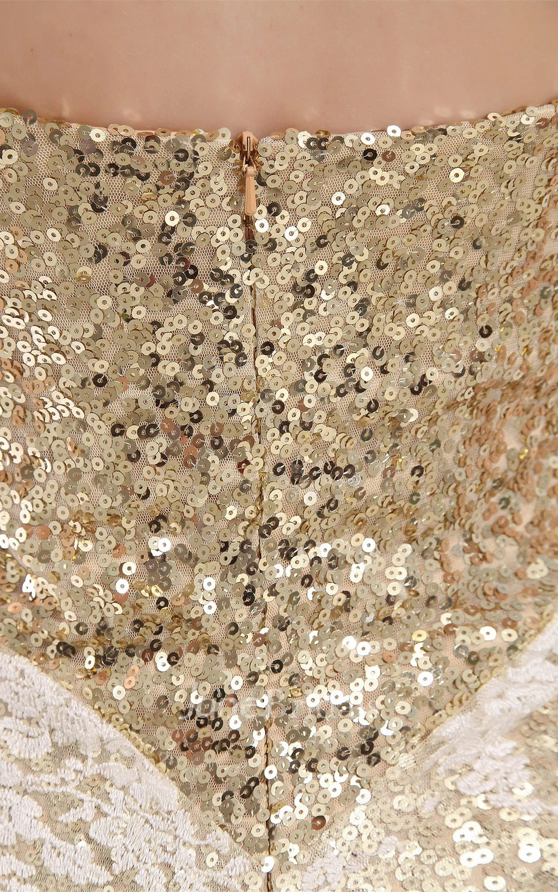 Strapless Tulle Floor-Length Dress with Overall Sequined Design