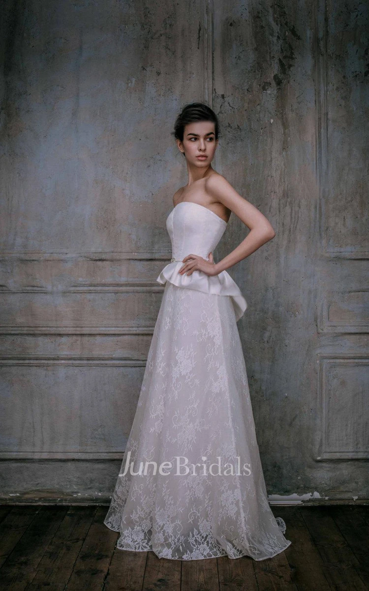 Mikado Chantilly Lace Gown Lace Gown In Vintage Style