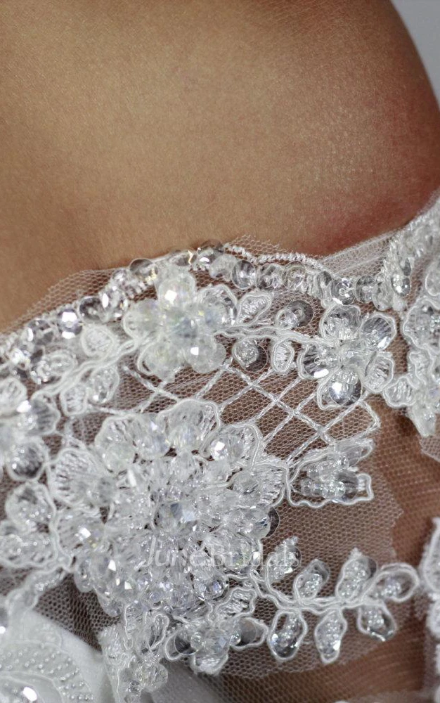 Princess Look Off-Shoulder Long Wedding Dress With Beading