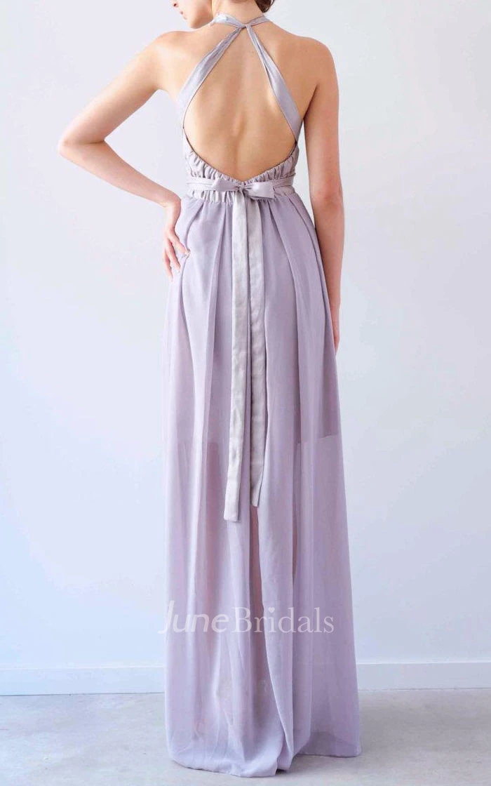 Beautiful Mocha Gown Halter Neck Gown Dress