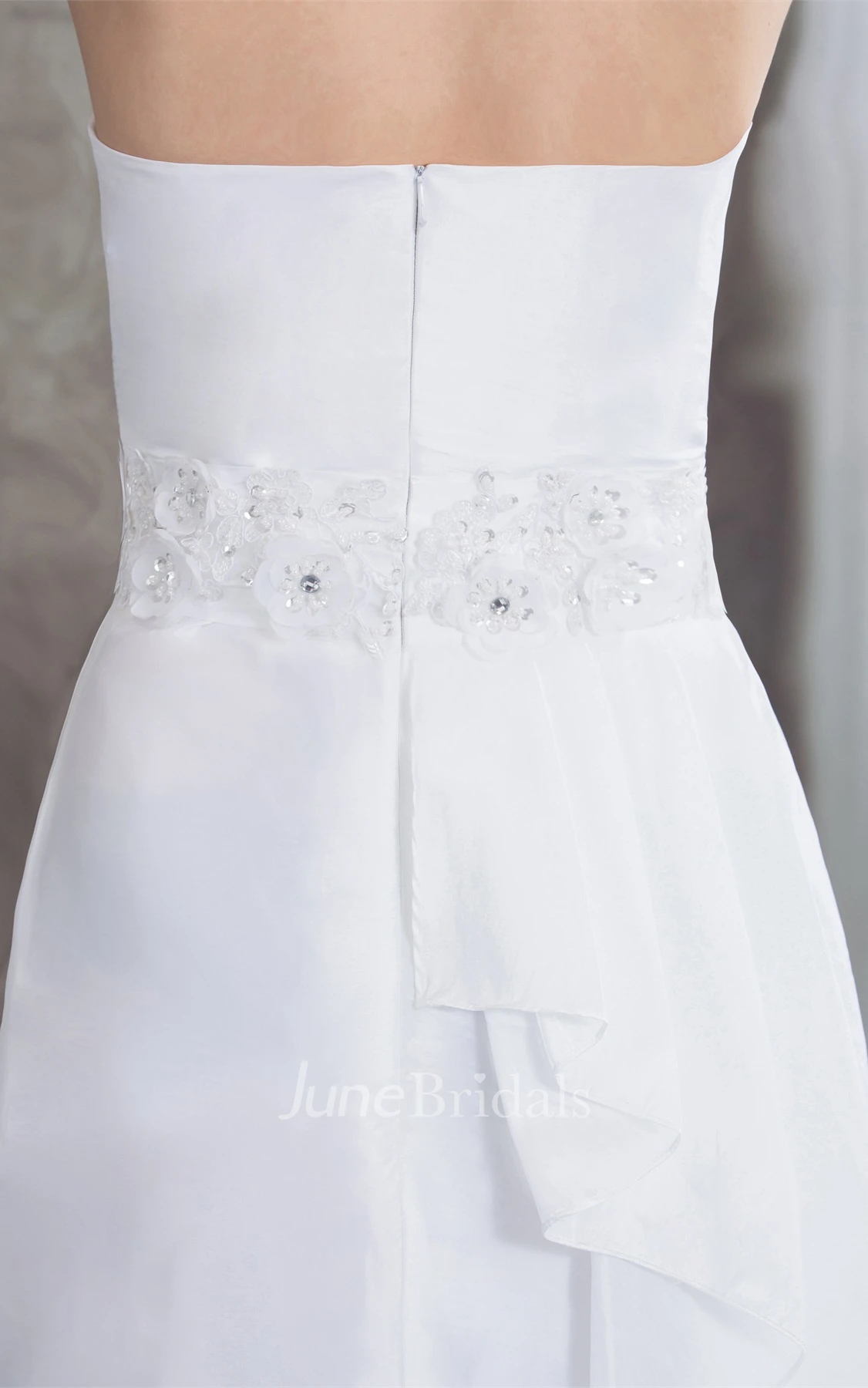 Strapless Sheath Beaded Dress with Peplum and Bolero