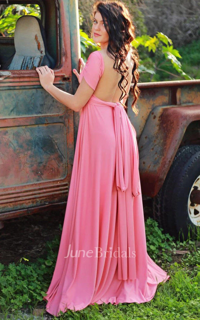 Pink Long Infinity Convertible Wrap Dress