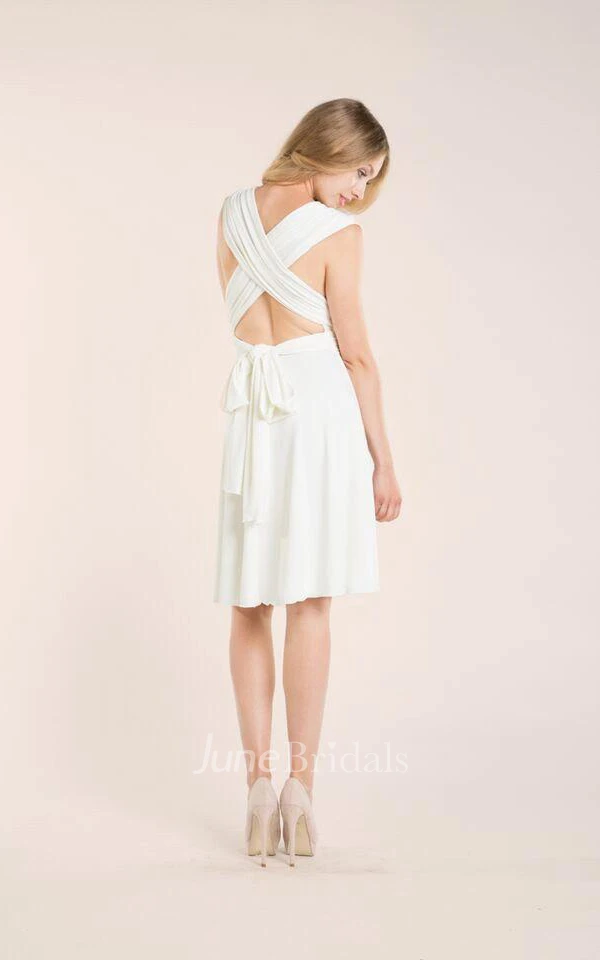 Short Knee-Length Jersey Weddig Dress