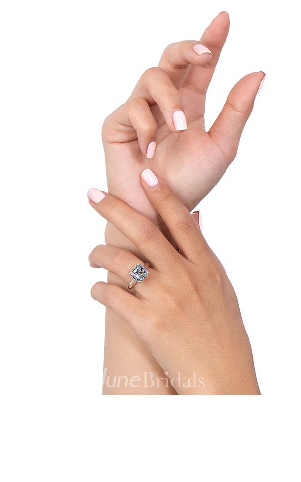 Solitaire Cut Four-Prong Princess Setting Engagement Rings