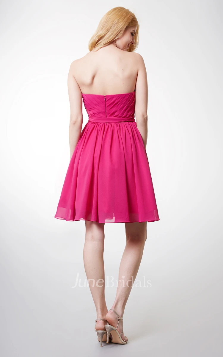Short Strapless Dress With Sweetheart Neckline and Flyaway Skirt Beautiful
