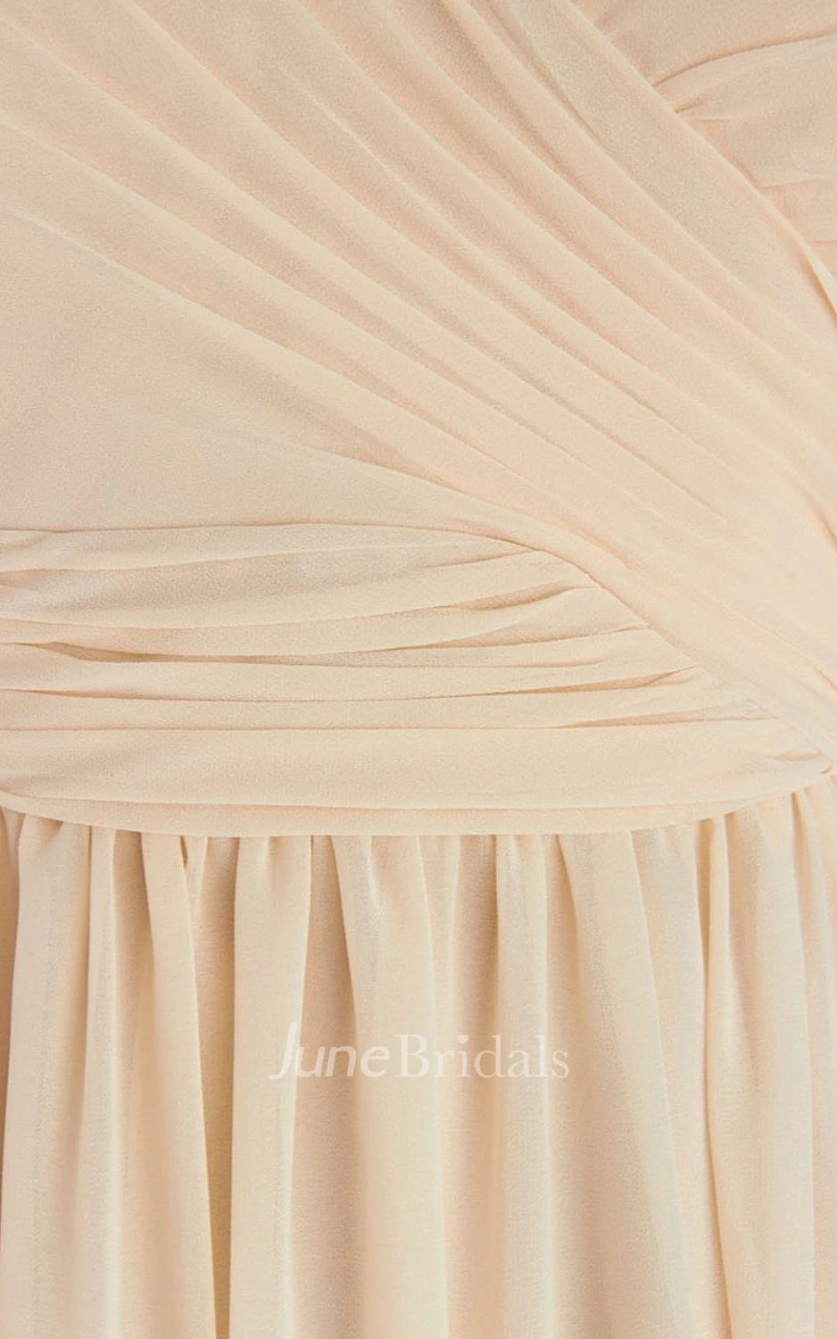 Sleeveless Asymmetrical Ruched Long Pleated Chiffon Dress