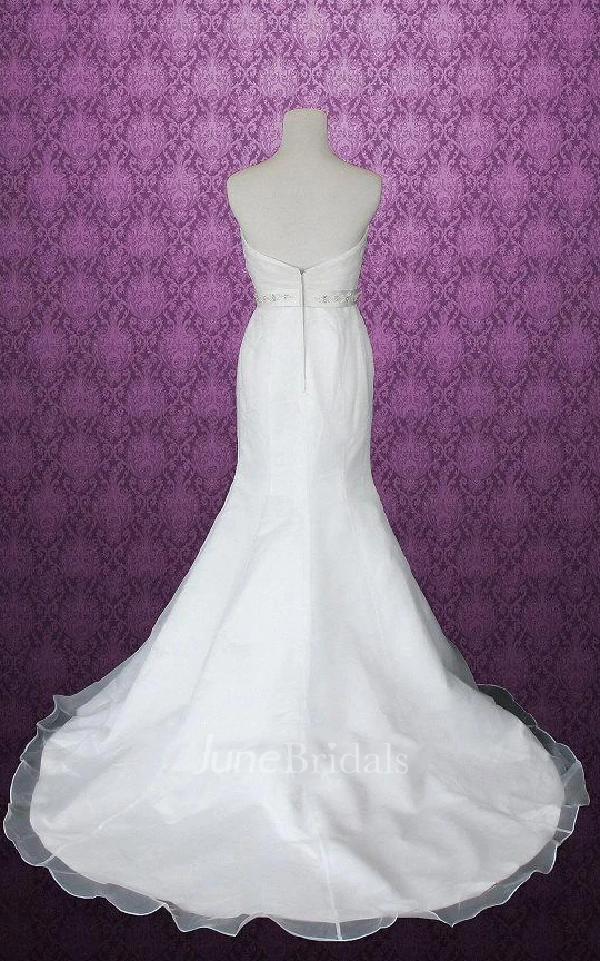 Trumpet Strapped Sweetheart Organza Weddig Dress