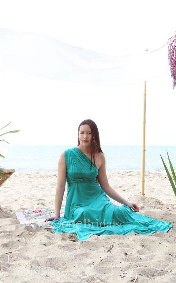 Pool Blue Satin Jersey Convertible Infinity Wrap Maternity Dress