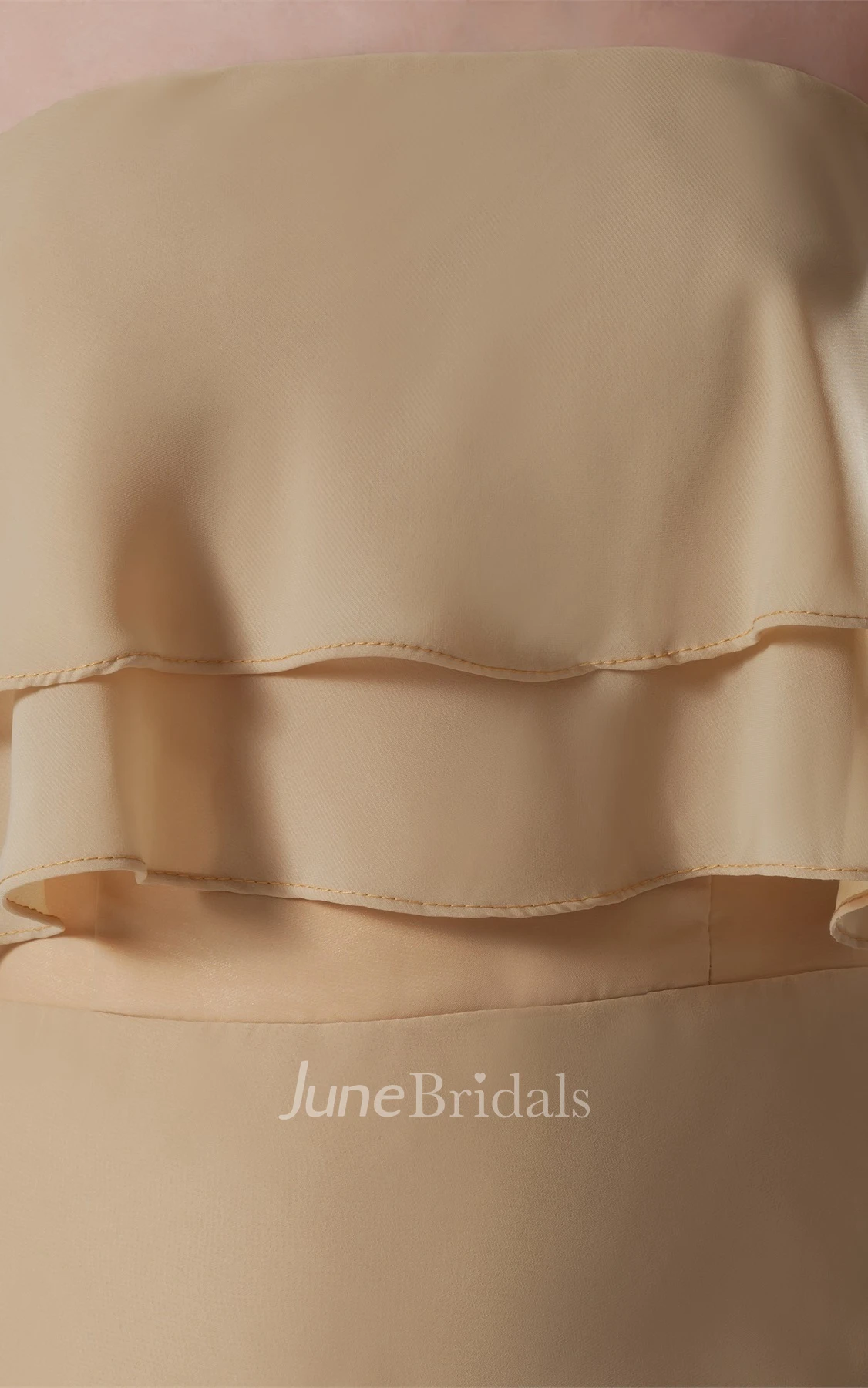 simple layered floor-length chiffon dress with pleats