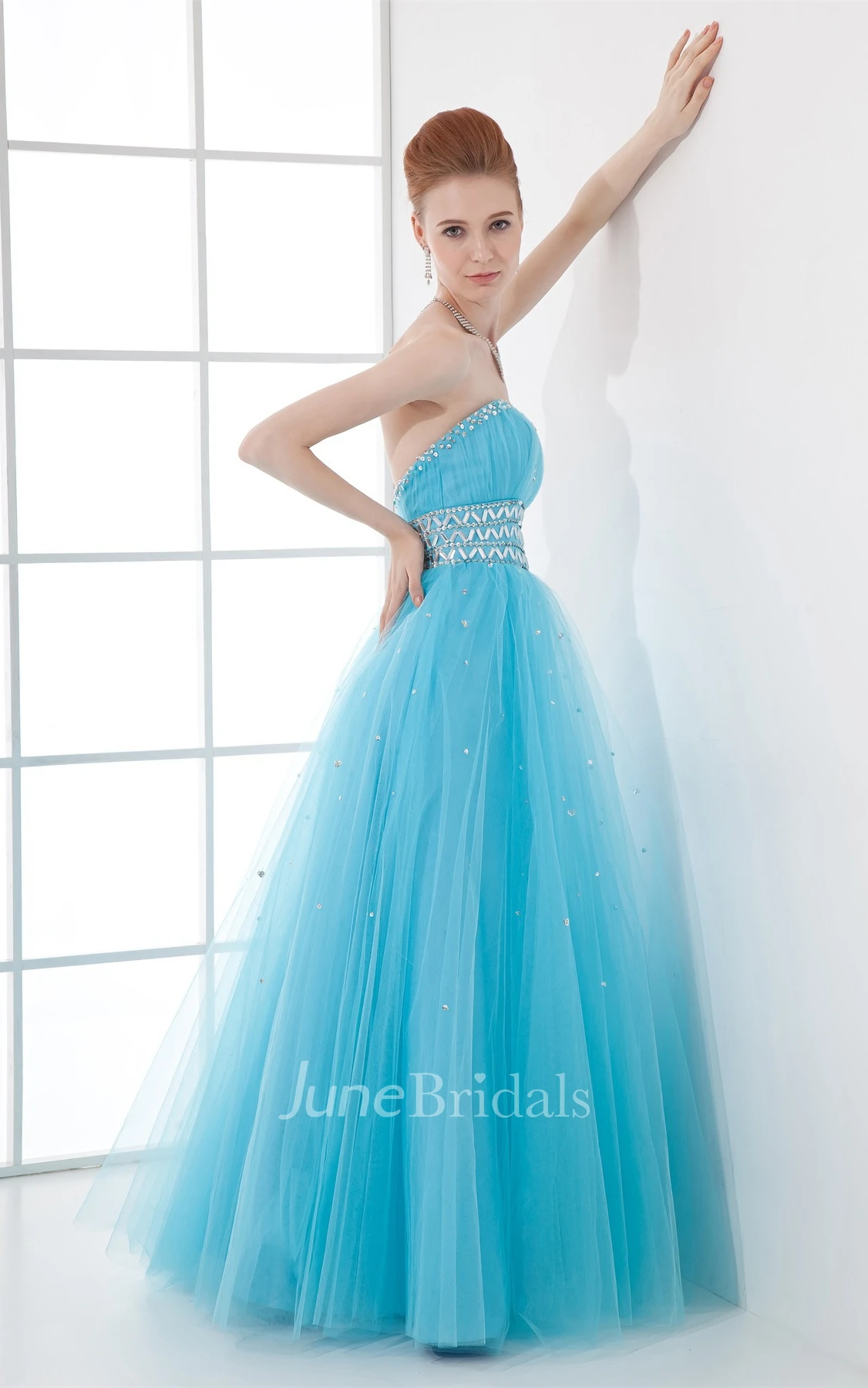 sweetheart a-line tulle gown with crystal detailing