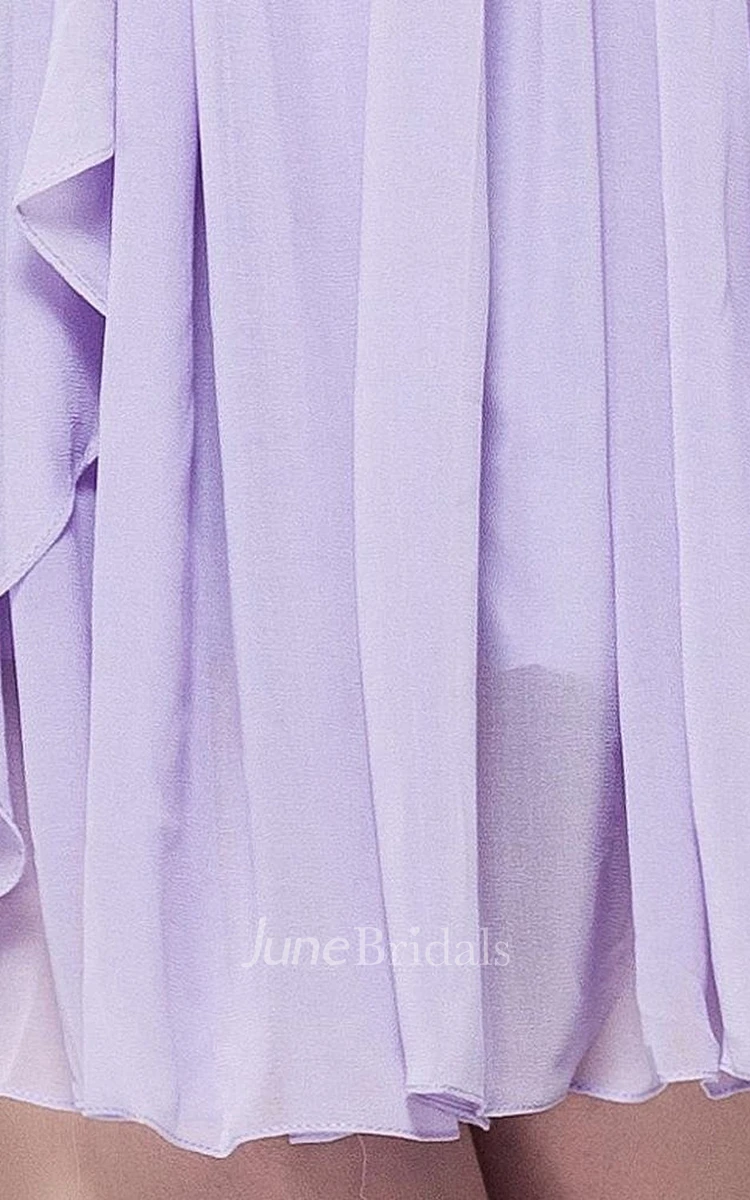 Chic Strapless Ruched Short Dress With Drapping