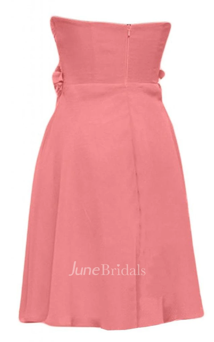 Sweetheart Criss-cross Short Dress With Petal Sleeve