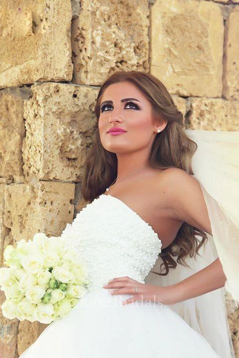 Timeless Tulle Beadings White Wedding Dress Plus Size Lace-up Sweetheart