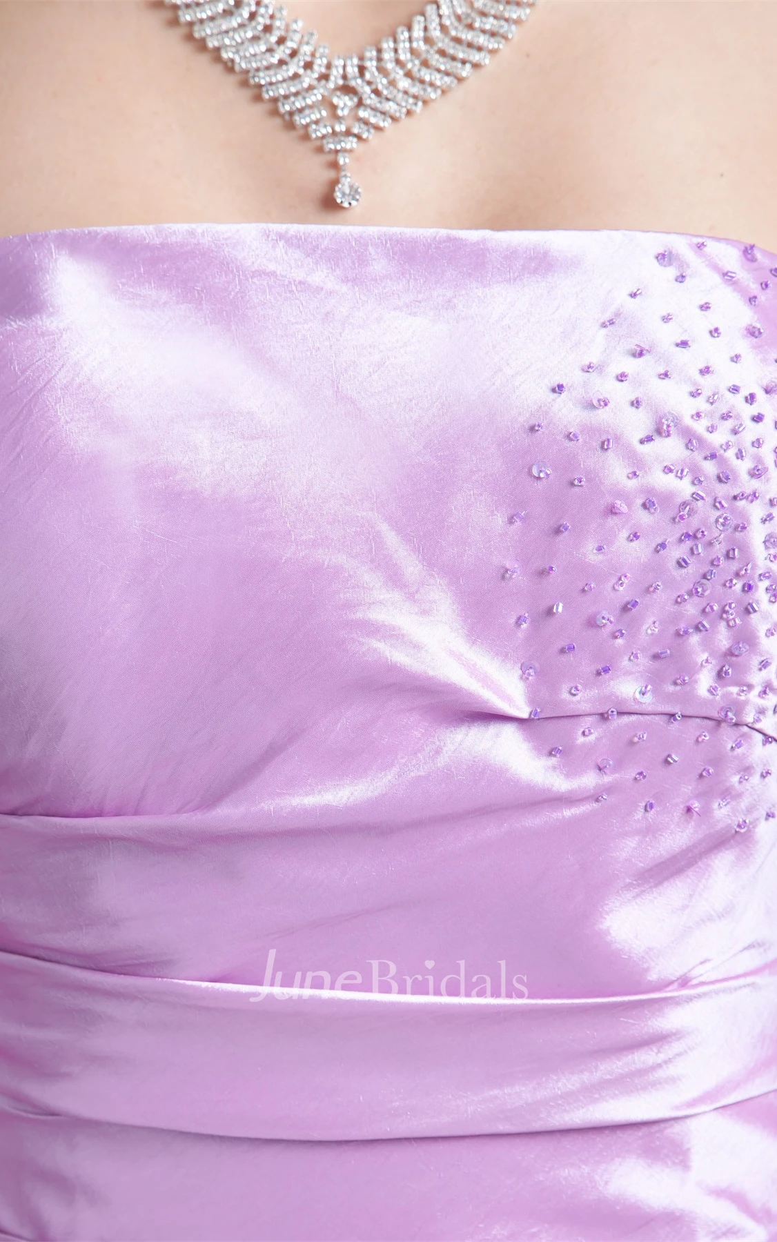 strapless sheath ruched dress with corset back