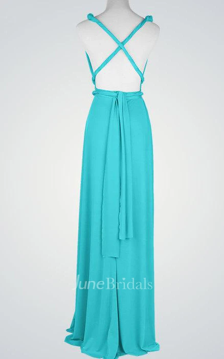Strapped Chiffon Floor-Length Dress With Pleats