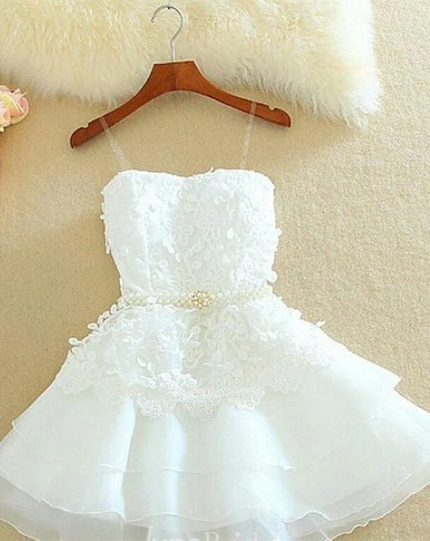 Lovely Sweetheart Mini Homecoming Dress Lace Appliques Layered