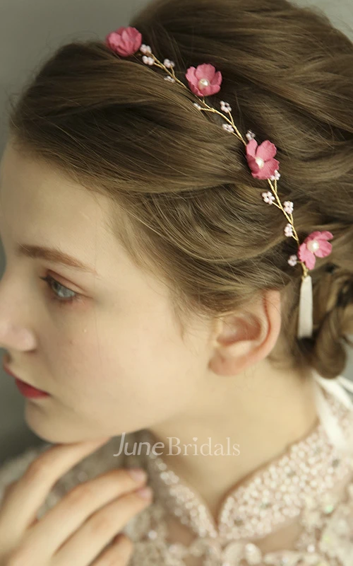 Forest Style Fairy Pink Metal Rosette Headdress