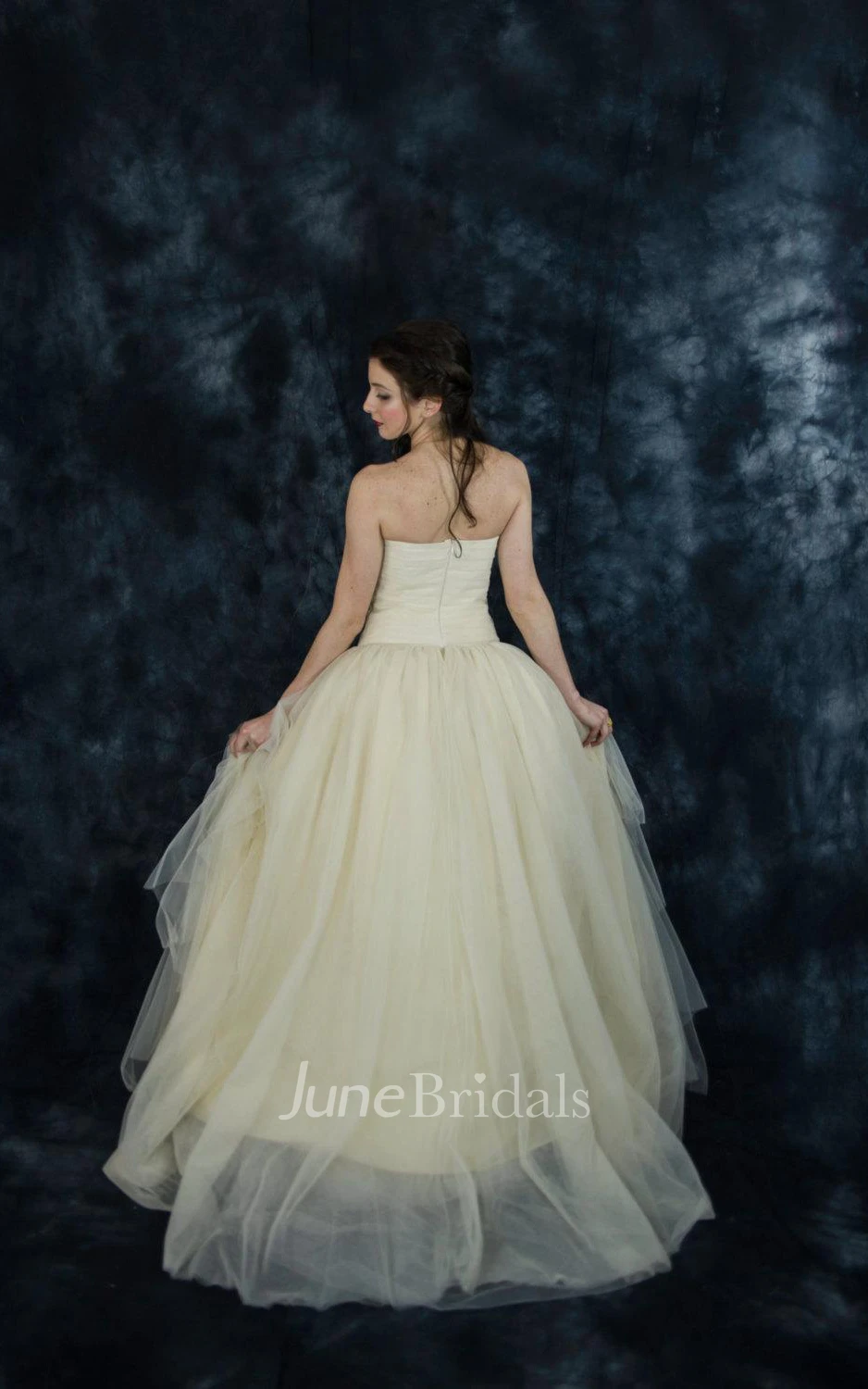 Strapped Tulle Lace Weddig Dress With Zipper Lace-Up Back