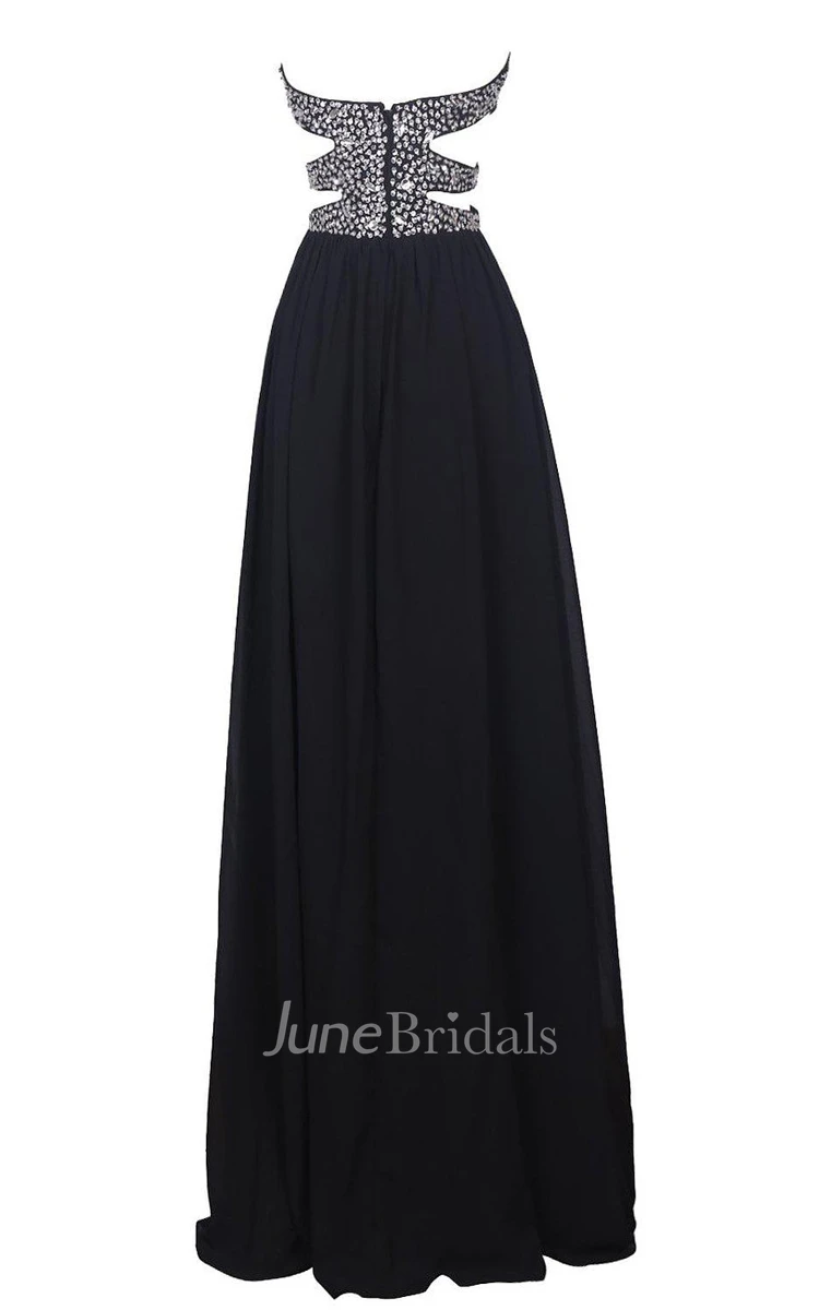 Sweetheart A-line Gown With Side Cut and Beadings