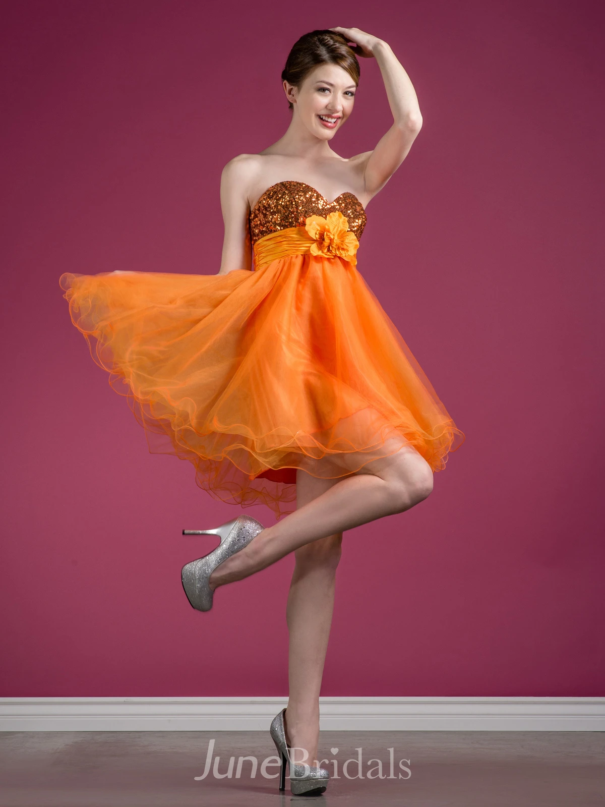 Muti-Color A-Line Short Sweetheart Sleeveless Tulle Dress With Sequins And Ruffles