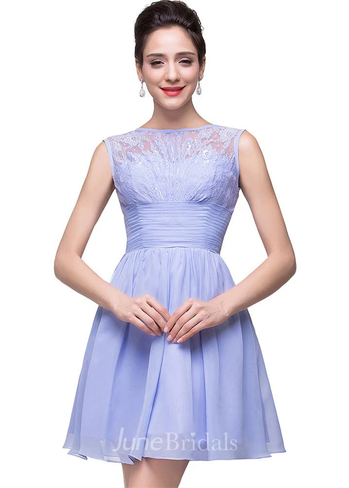 Lovely Sleeveless SHort Homecoming Dress Lace