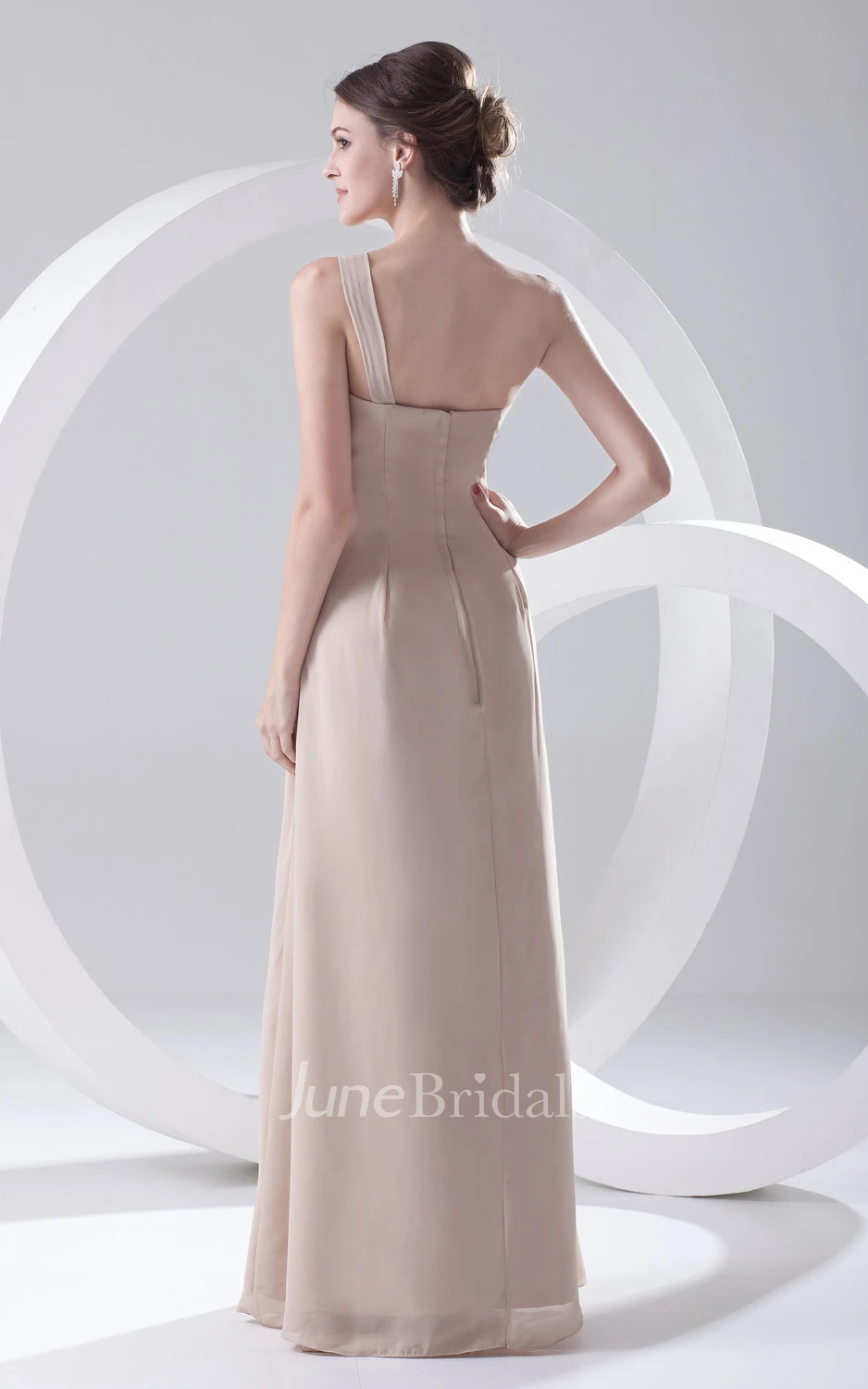 Maxi Ethereal Soft Flowing Fabric One-Strap Dress With Draping
