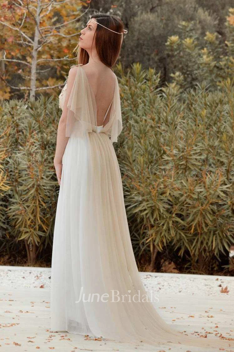 Chiffon Tulle Satin Lace Wedding Dress