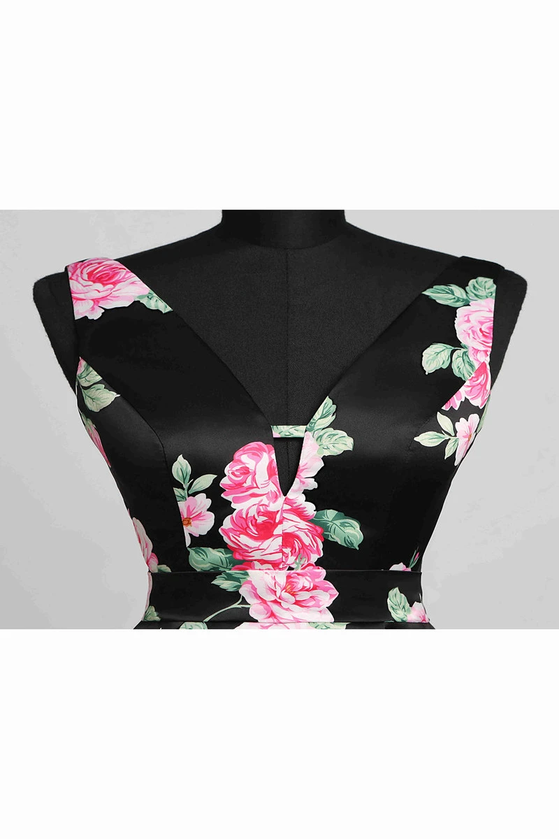 Sheath V-neck Satin Sexy Elegant Short Mini Sleeveless Deep-V Back Dress