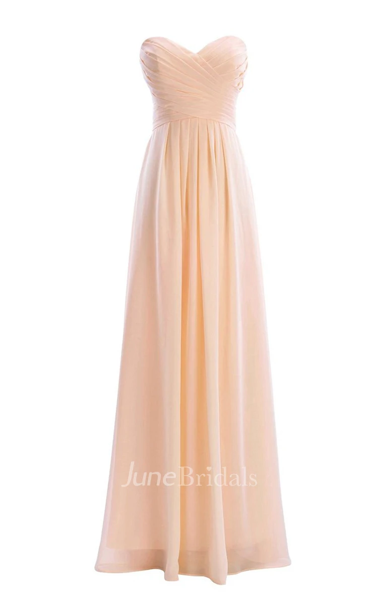 Strapless Ruched A-line Gown With Lace-up Back