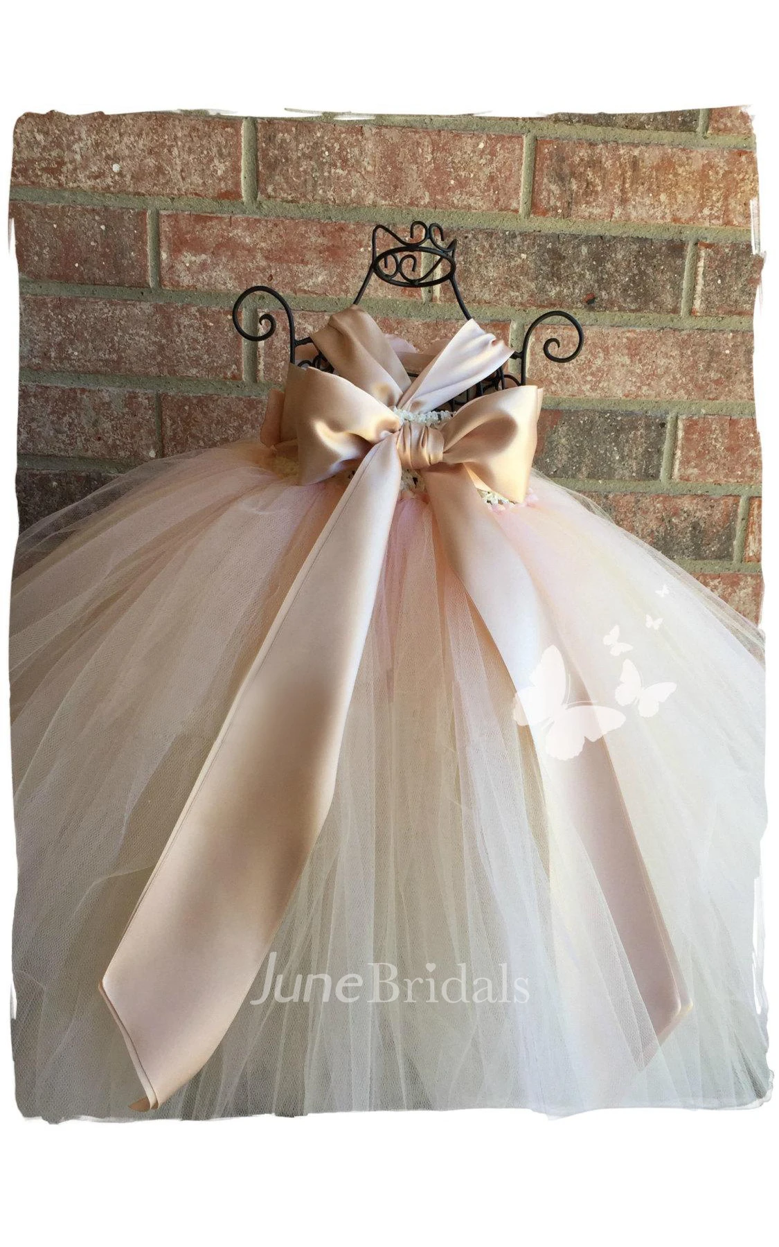 Sleeveless Flower Jewel Neck Pleated Tulle Gown With Ruffles