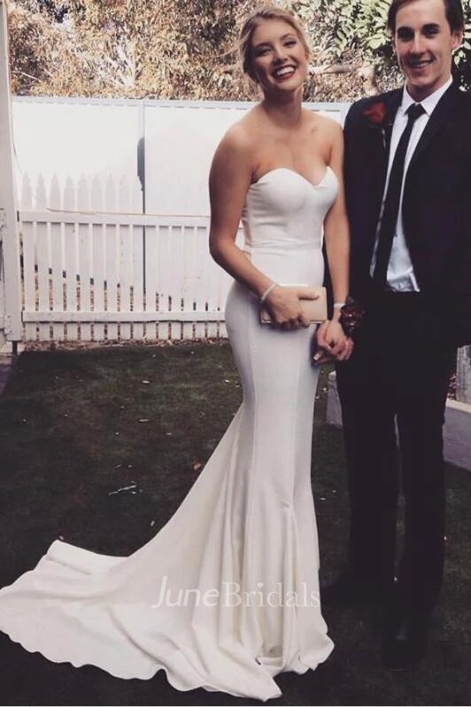 Simple Mermaid Light Pink Evening Long Party Prom Dress